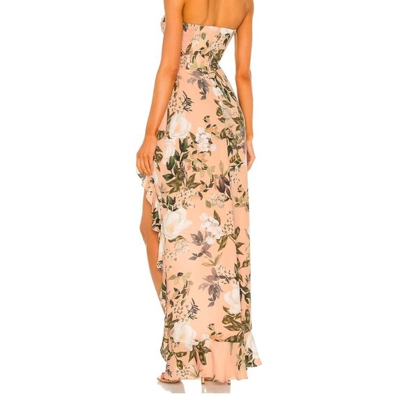 Amanda Uprichard Eden Gown in Junior Floral Asymmetrical High Low Ruffle Dress M - Picture 2 of 10